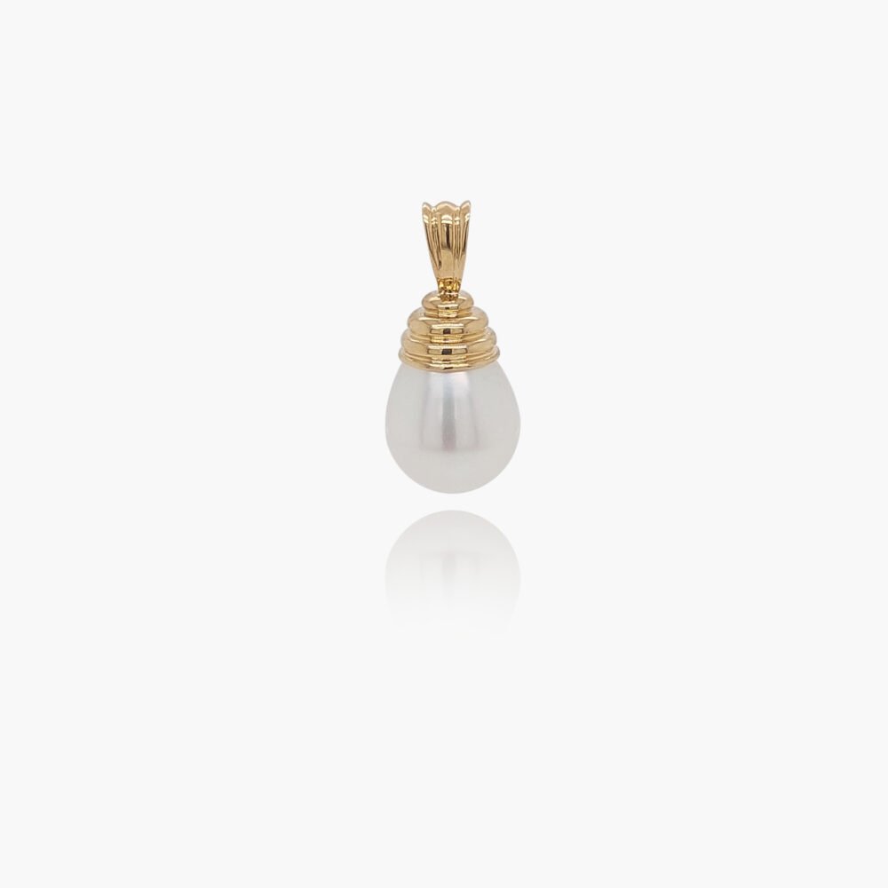 18K Gold Bail 9mm Freshwater Pearl Pendant