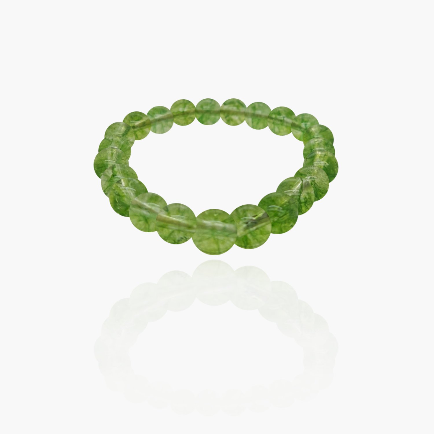 Peridot Stone Beads Elastic Bracelet