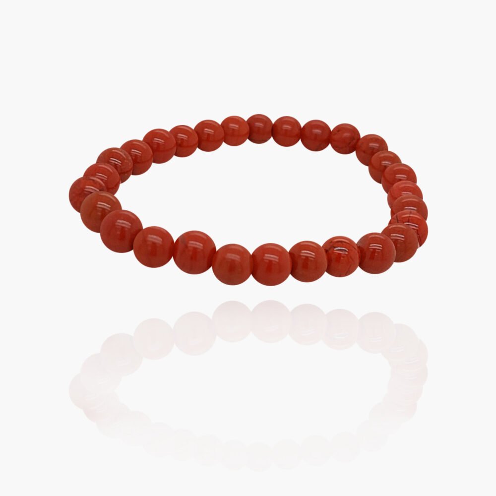Red Jasper Stone Beads Elastic Bracelet