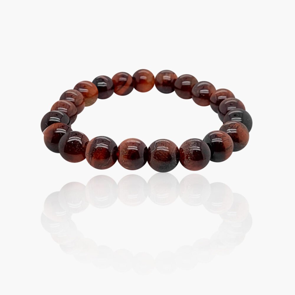 Red Tiger Eye Stone Beads Elastic Bracelet