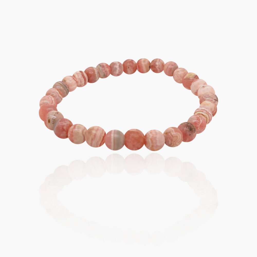 Rhodocrosit Stone Beads Elastic Bracelet