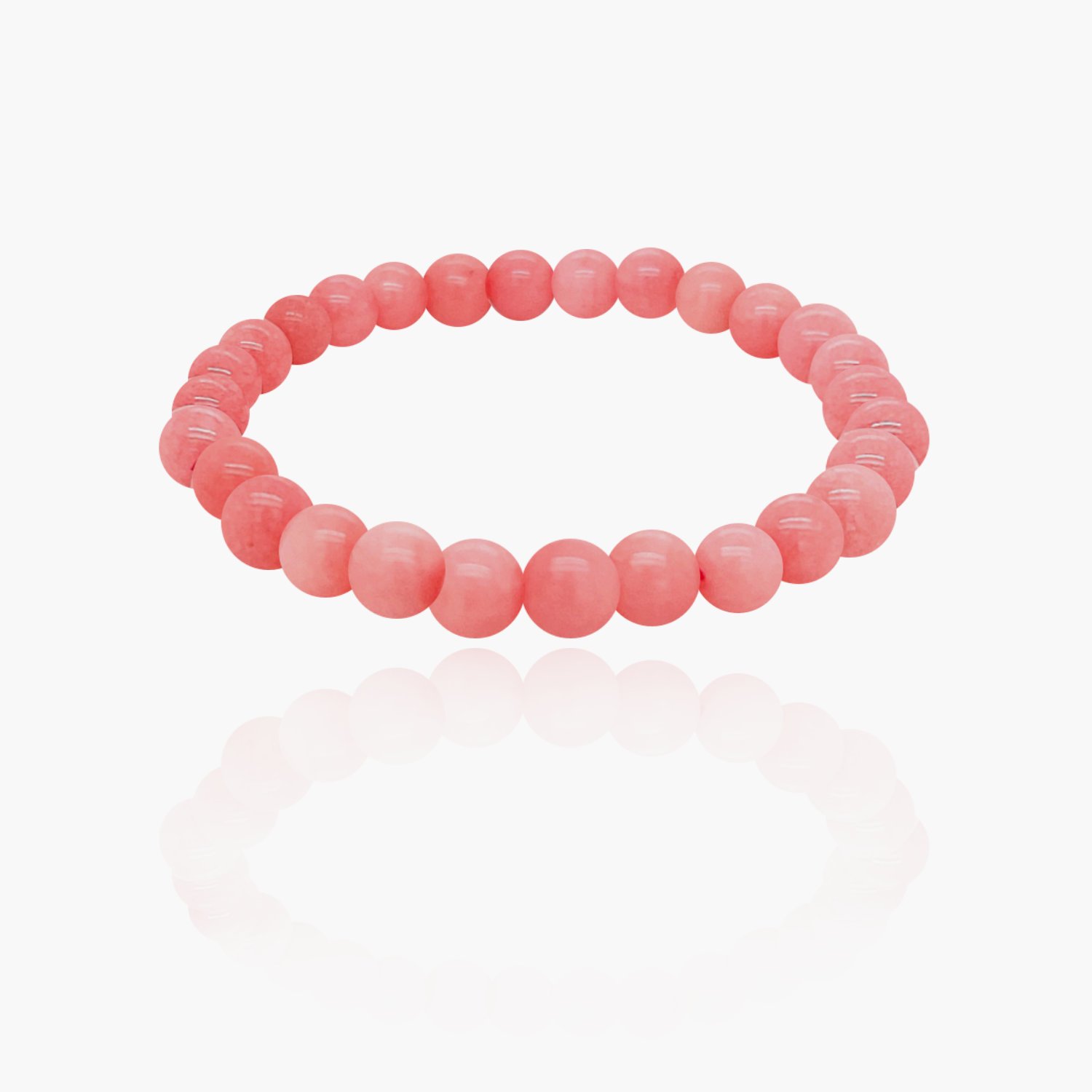 Rhodonite Stone Beads Elastic Bracelet