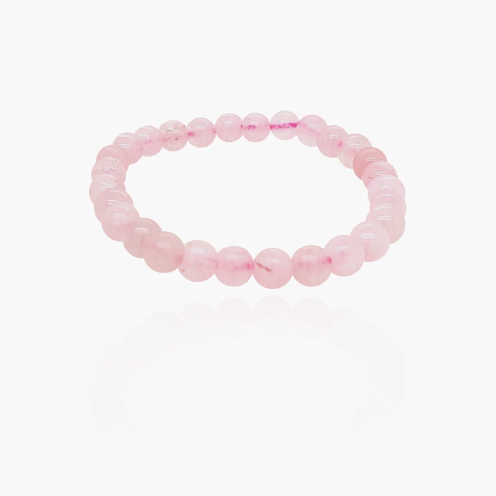 Rose Quartz Stone Beads Elastic Bracelet