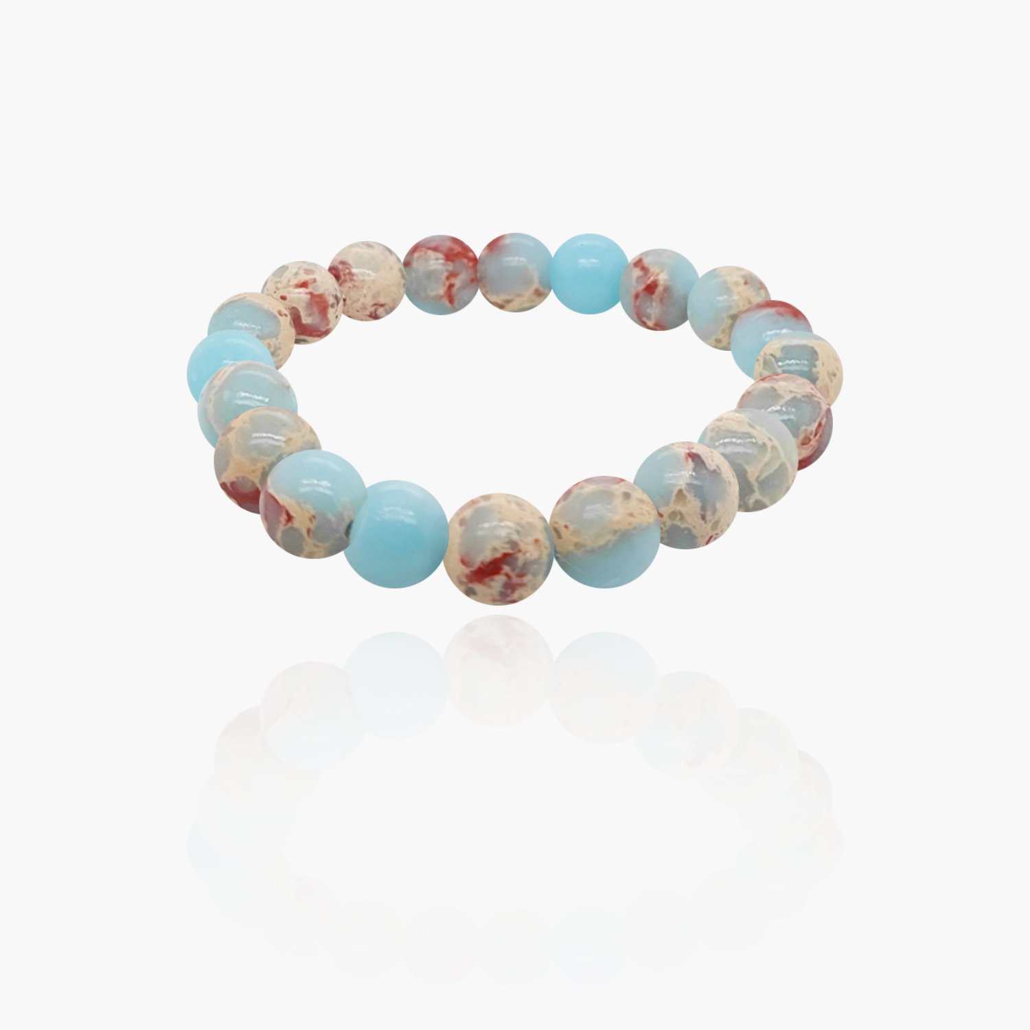 Shoushan Stone Beads Elastic Bracelet