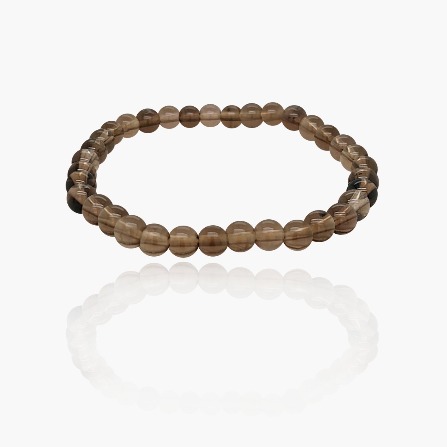Smoky Quartz Stone Beads Elastic Bracelet
