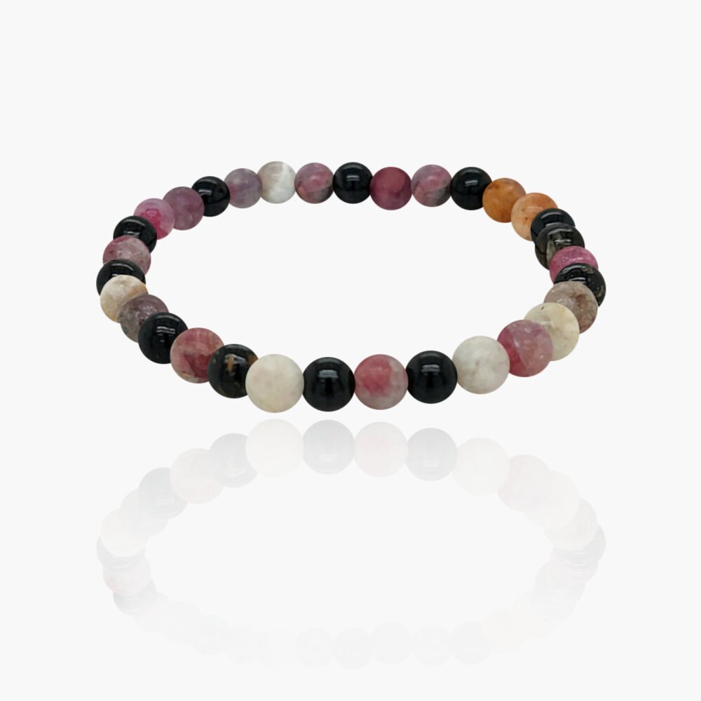 Tourmaline Stone Beads Elastic Bracelet