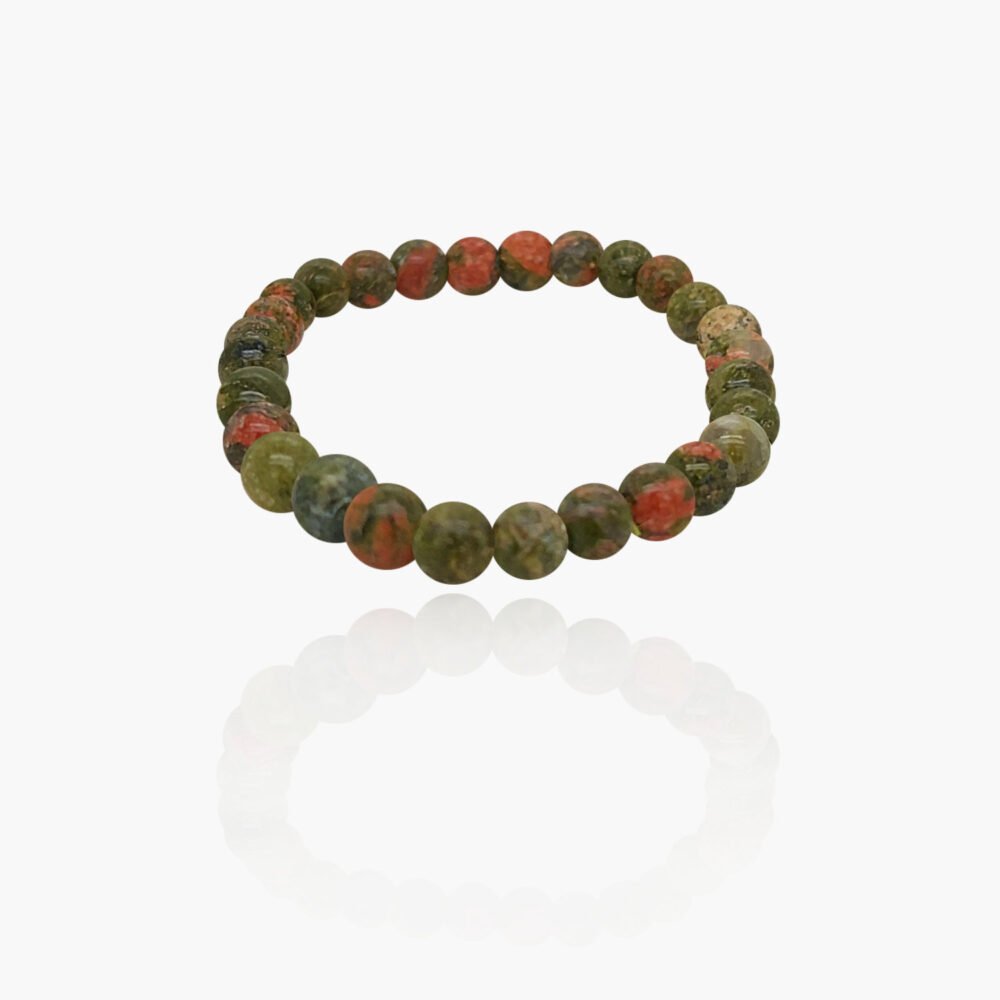 Unakite Stone Beads Elastic Bracelet