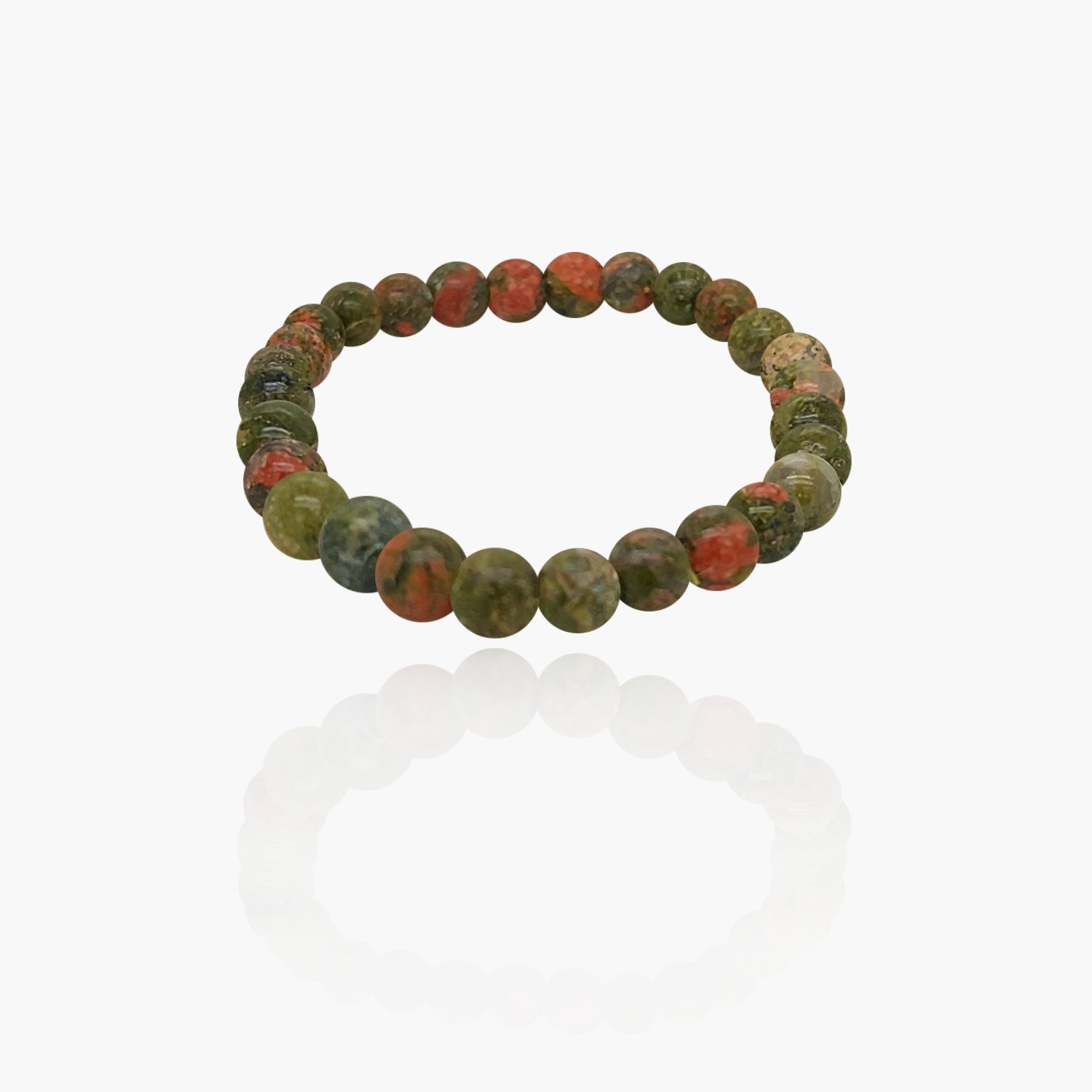 Unakite Stone Beads Elastic Bracelet