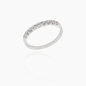 18K Gold Wedding Ring - 9 off Diamonds 0.35ct in 2-Prong Setting