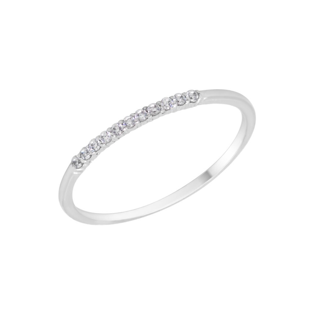 18K Gold Wedding Ring - 11 off Diamonds 0.07ct in 2-Prong Setting