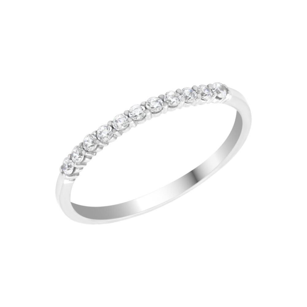 18K Gold Wedding Ring - 11 off Diamonds 0.17ct in 2-Prong Setting