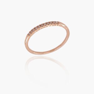18K Gold Wedding Ring - 11 off Diamonds 0.07ct in 4-Prong Setting
