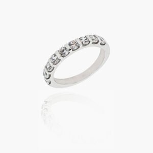 18K Gold Wedding Ring - 9 off Diamonds 1.0ct in Bar Setting