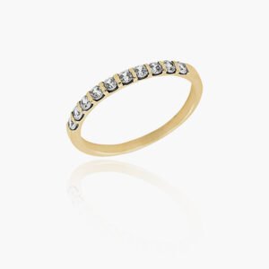 18K Gold Wedding Ring - 10 off Diamonds 0.28ct in Bar Setting