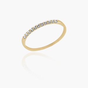 18K Gold Wedding Ring - 11 off Diamonds 0.10ct in Bar Setting