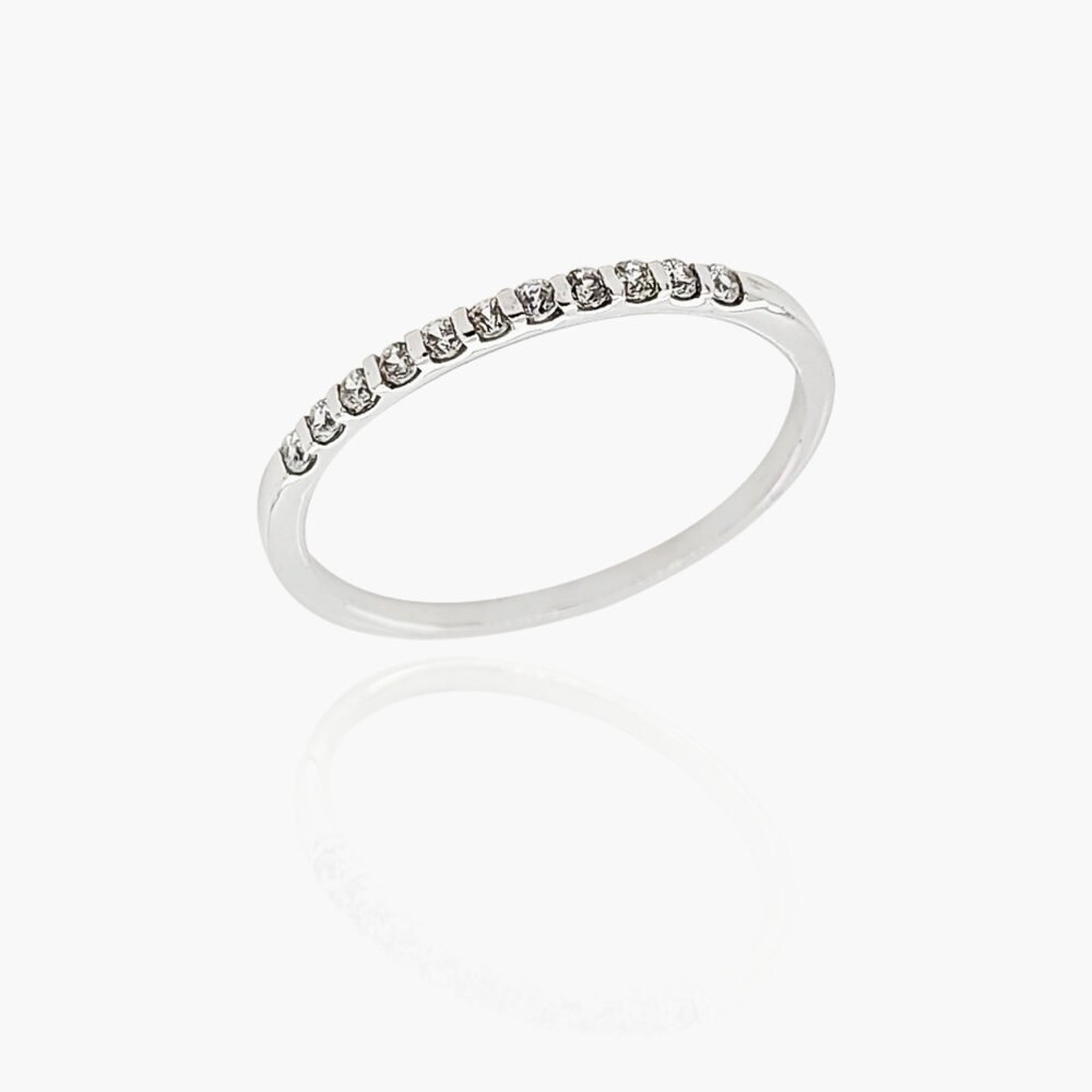 18K Gold Wedding Ring - 11 off Diamonds 0.14ct in Bar Setting