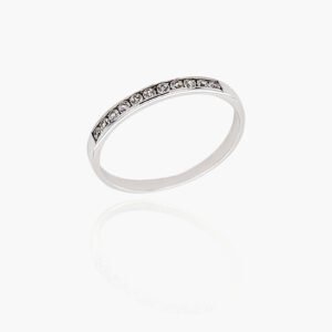18K Gold Wedding Ring - 11 off Diamonds 0.14ct in Rail Setting