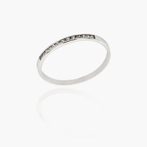 18K Gold Wedding Ring - 13 off Diamonds 0.08ct in Rail Setting