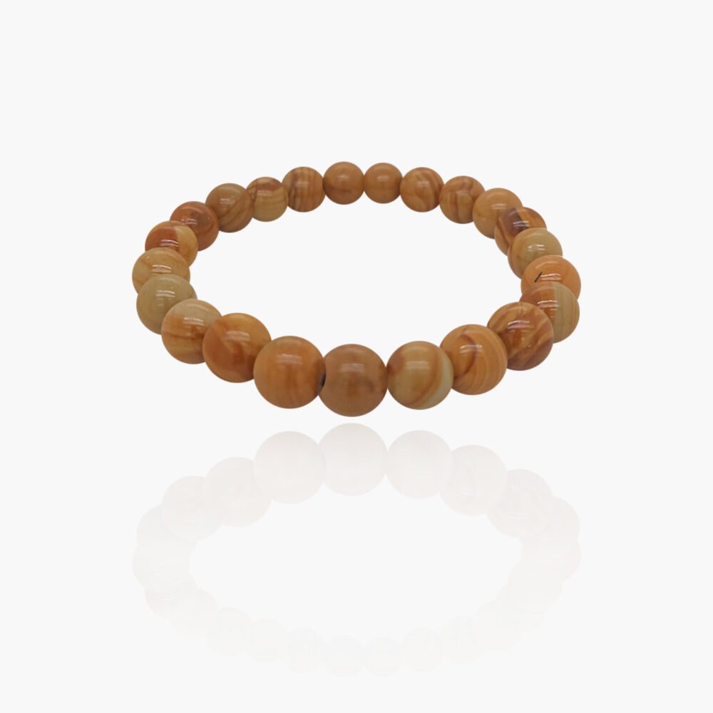Wooden Agate Stone Beads Elastic Bracelet